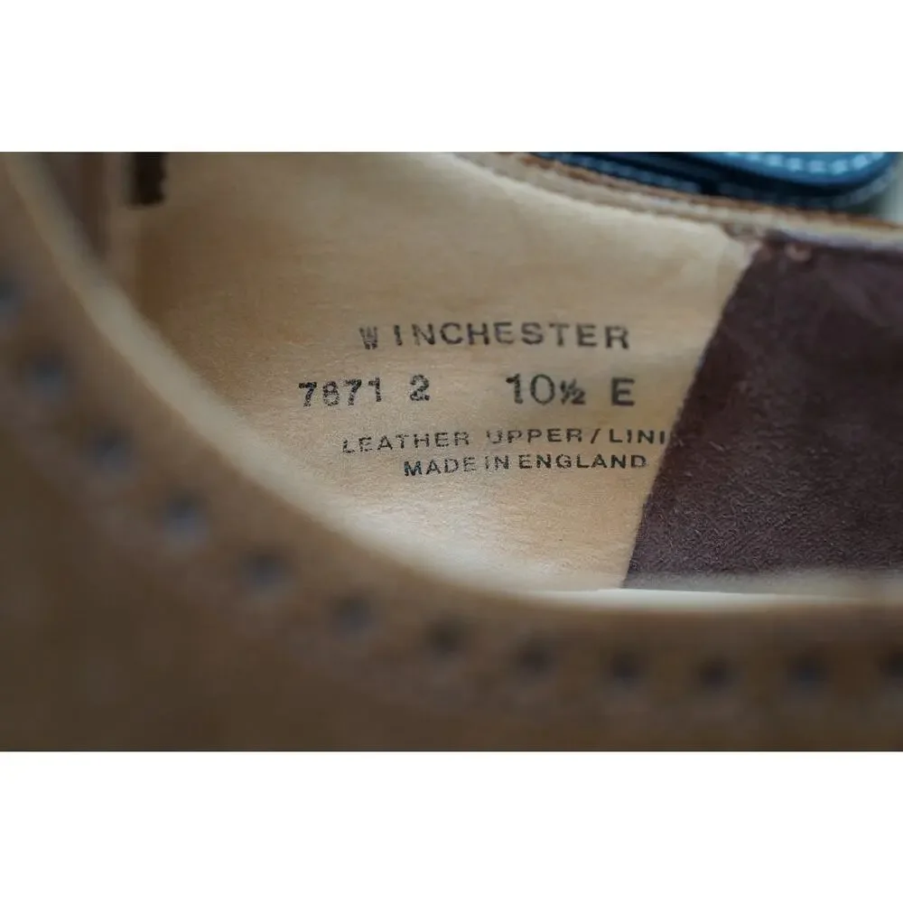 Crockett & Jones Winchester Tan Brown Suede Brogue Oxford UK 10.5 E US 11